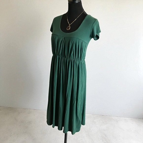 Fossil Dress Green Bamboo Fabric Midi XS - Picture 1 of 11